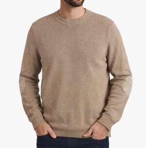 TASSO ELBA Mens Cashmere Blend Elbow Patch Sweater Large Grandpacore Academic